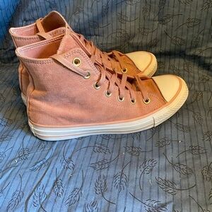 Converse all star high faux suede (microfiber) pink sneakers 7